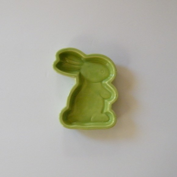Vintage Easter Bunny Candy Dishes Set of 3 Ceramic Holiday Decor Green Yellow - Picture 3 of 9